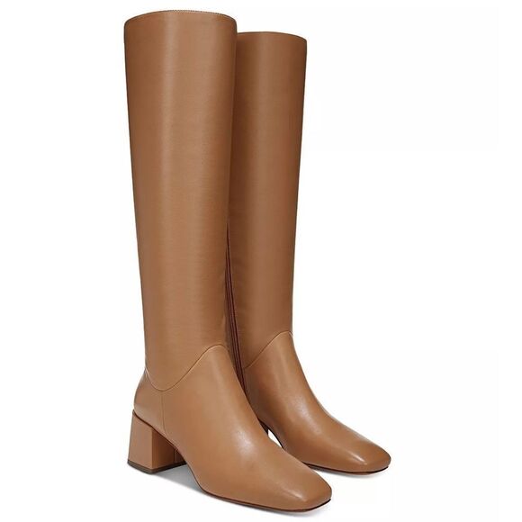 NWT Vince Kendra Knee High Lambskin Leather Heeled Boots in Tan 5.5 - Picture 1 of 9